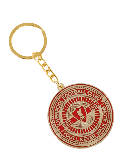 Official Liverpool FC Vintage Gold Keyring – LFC Coin Design, Est 1892, You’ll Never Walk Alone Souvenir Gift
