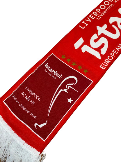Liverpool Istanbul 2005 Scarf – European Cup Final 2005 Liverpool vs AC Milan Retro Football Scarf
