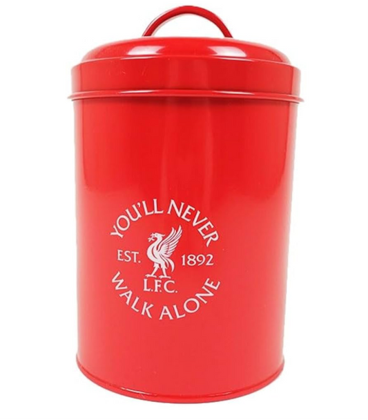 Liverpool FC Storage Canister – Official 18cm Red Steel Kitchen Tin with Lid | LFC Tea, Coffee & Biscuit Container