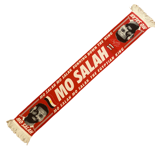 Mo Salah Liverpool Scarf – HD Fan Scarf with Egyptian Flag, Signature, Shirt Number 11 & Song Lyrics