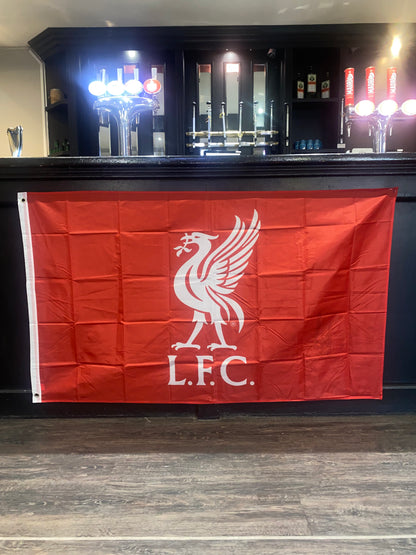 Liverpool FC Official Red Flag – 5ft x 3ft – Iconic LFC Liver Bird Emblem