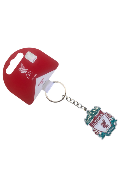 Official Liverpool FC Crest Shield Keyring – LFC Badge Logo Key Ring, Enamel Metal, You’ll Never Walk Alone Souvenir Gift