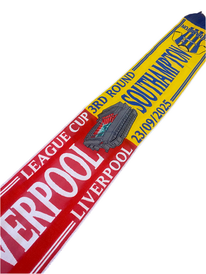 Liverpool vs Southampton Scarf – League Cup 3rd Round 23/09/2025 Anfield Matchday Souvenir