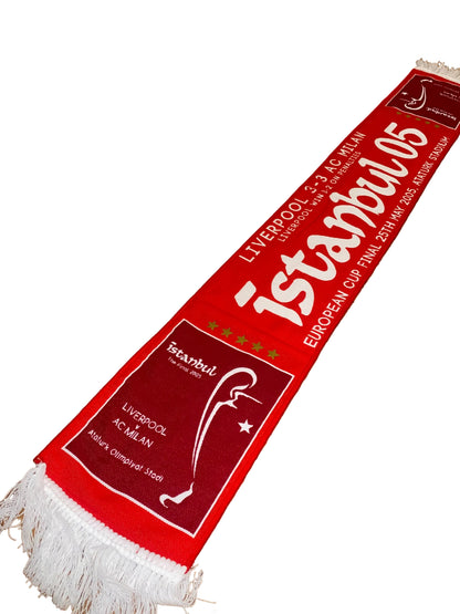 Liverpool Istanbul 2005 Scarf – European Cup Final 2005 Liverpool vs AC Milan Retro Football Scarf
