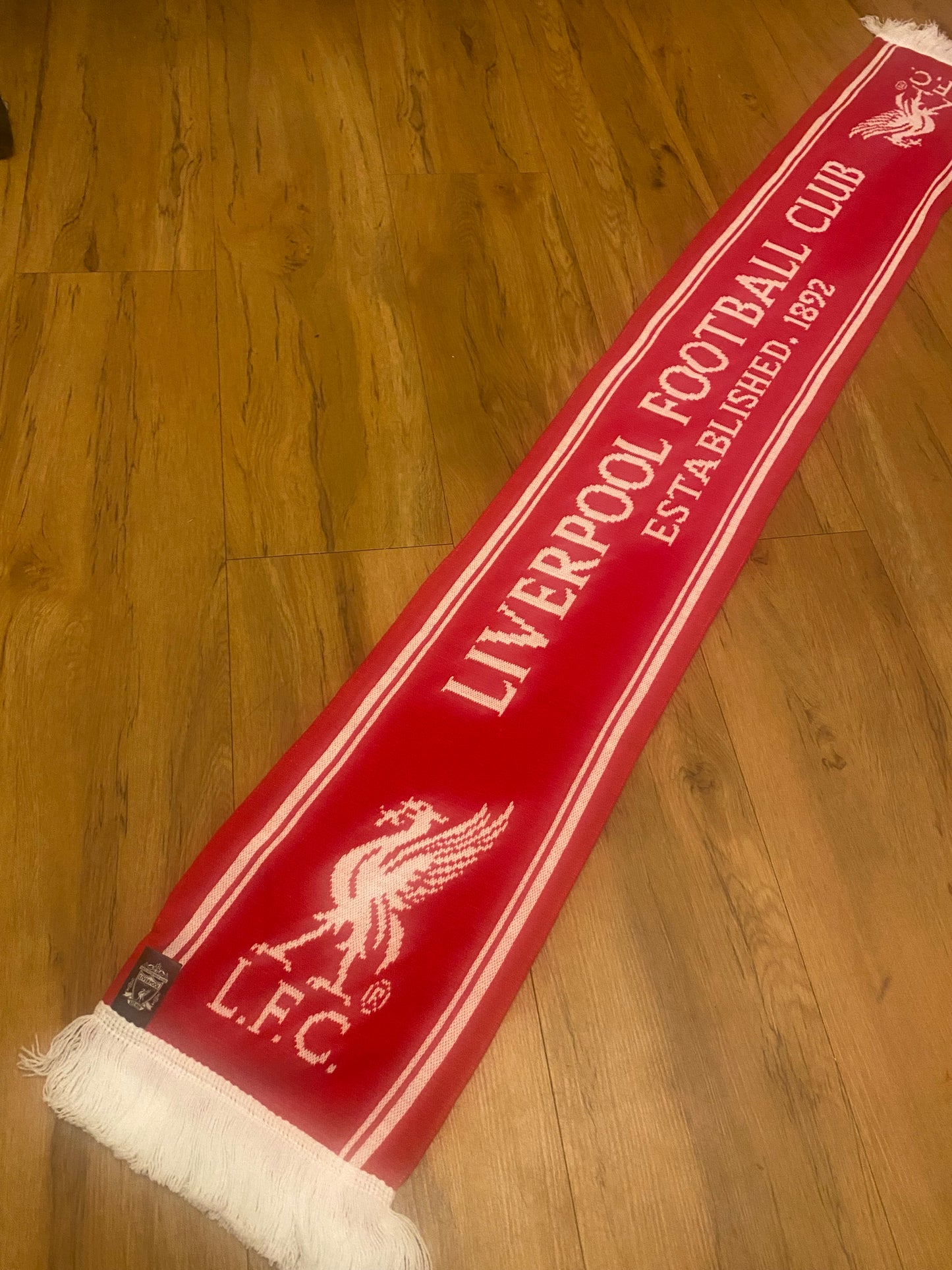 Liverpool FC Official Red Scarf – Authentic LFC Merchandise with Liverbird Crest