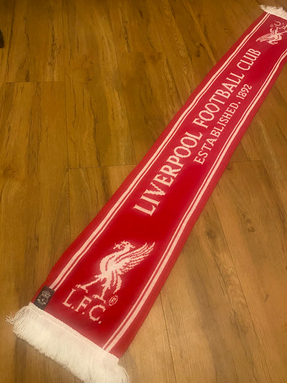 Liverpool FC Official Red Scarf – Authentic LFC Merchandise with Liverbird Crest