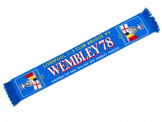 Liverpool Wembley 78 Scarf – European Cup Final 1978 Liverpool vs Club Brugge Retro Football Scarf