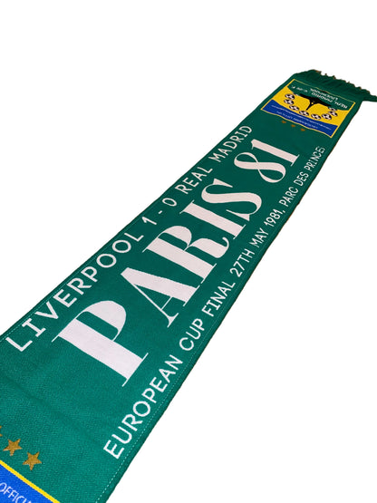 Liverpool Paris 81 Scarf – European Cup Final 1981 Liverpool vs Real Madrid Retro Football Scarf