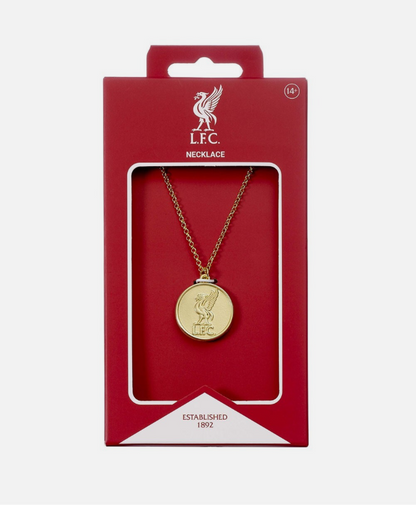 Liverpool FC Gold Pendant Necklace | Official LFC Hypoallergenic Jewellery with Crest – Football Gift for Fans