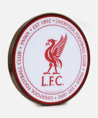 Liverpool FC Official 12” Crest LED Wall Light – Red & White Illuminated LFC Wall Sign | You’ll Never Walk Alone Lighting Décor | Licensed Liverpool Gift