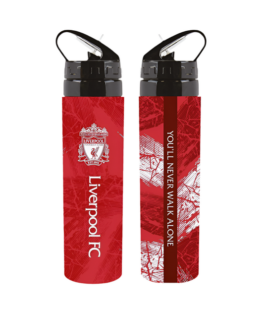 Liverpool FC 3D Print Aluminium Water Bottle 750ml – Official LFC Red Drinks Bottle with Crest & YNWA Design