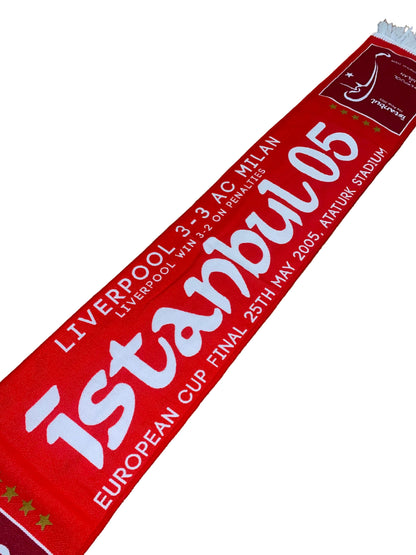 Liverpool Istanbul 2005 Scarf – European Cup Final 2005 Liverpool vs AC Milan Retro Football Scarf