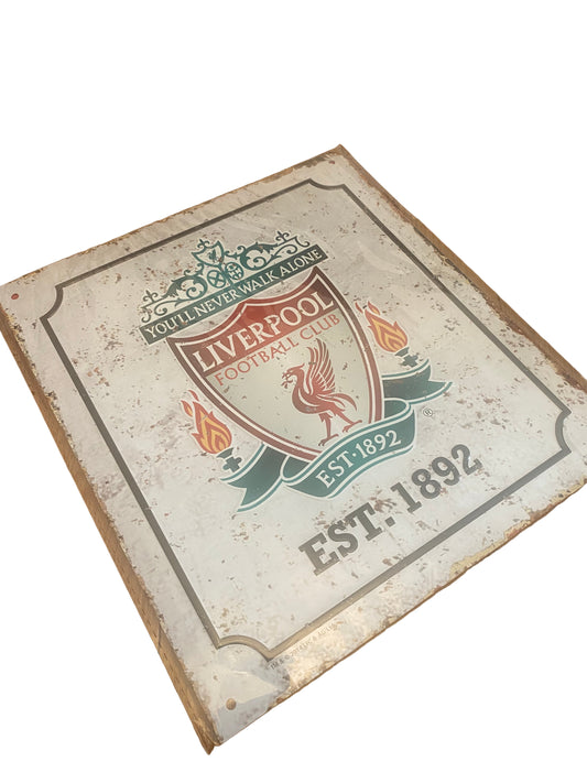 Liverpool FC Nostalgia Logo Metal Sign | Est. 1892 Vintage Design