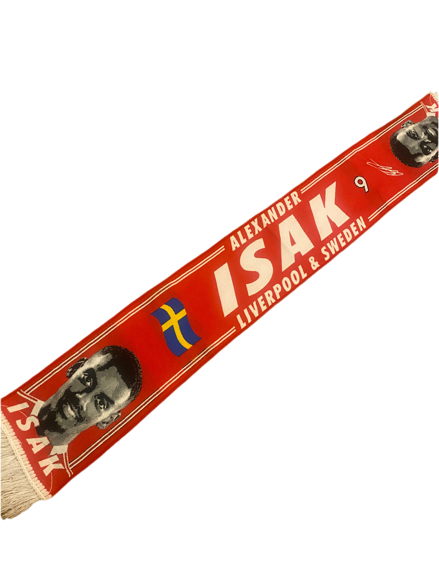Alexander Isak Liverpool FC Scarf with Sweden Flag – Football Fan Merchandise