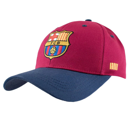Official FC Barcelona Crest Baseball Cap – Red & Navy Adjustable Club Cap