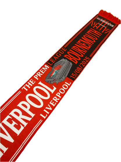 Liverpool vs Bournemouth Scarf – Premier League 15/08/2025 Anfield Matchday Souvenir