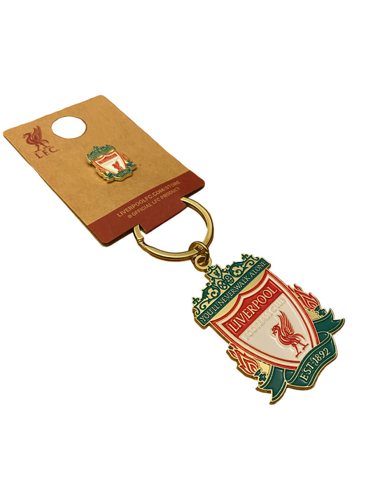 Liverpool FC Crest Keyring & Pin Badge Set | Official LFC Gift | You’ll Never Walk Alone Collectible