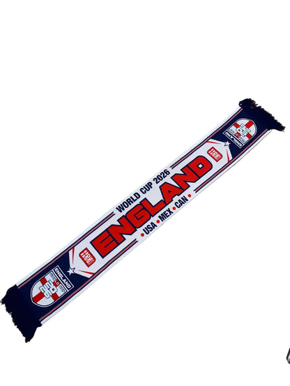 England World Cup 2026 Supporters Scarf | USA Mexico Canada Tournament Football Scarf