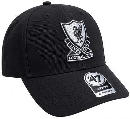 Official Liverpool FC ’47 MVP Black Cap – Retro Crest Adjustable LFC Hat