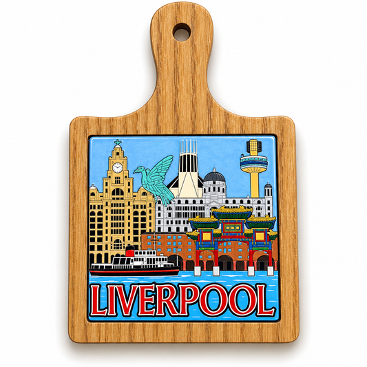Liverpool City Landmarks Wooden Fridge Magnet – Souvenir Gift