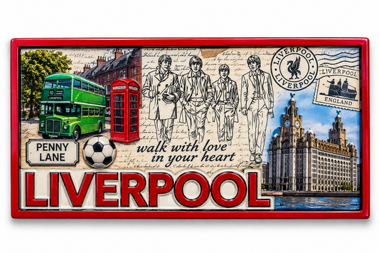 Liverpool Retro City Fridge Magnet – Music & Landmark Souvenir