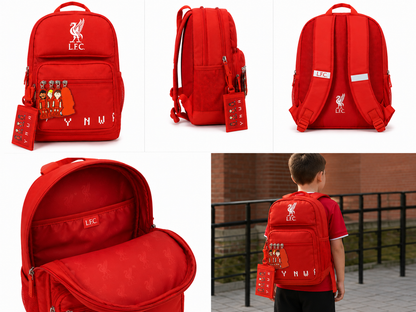 Official Liverpool FC Pixel Kids Backpack – Red LFC School Bag