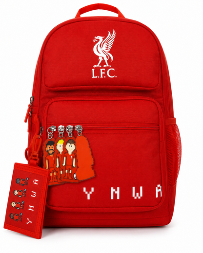 Official Liverpool FC Pixel Kids Backpack – Red LFC School Bag