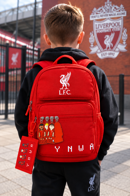 Official Liverpool FC Pixel Kids Backpack – Red LFC School Bag