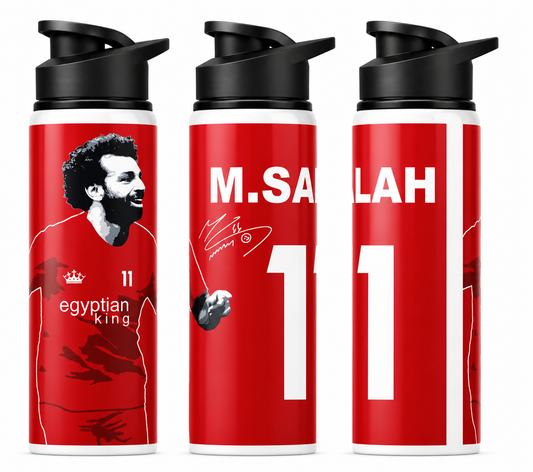 Mo Salah Water Bottle – Egyptian King Limited Edition Sports Bottle | 750ml Leakproof Football Fan Gift for Liverpool FC Supporters