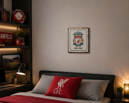 Liverpool FC Nostalgia Logo Metal Sign | Est. 1892 Vintage Design