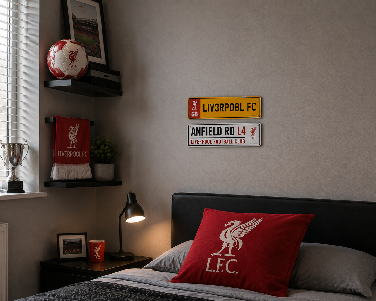Liverpool FC Fridge & Window Sign 2-Pack | Anfield Road & Number Plate Design