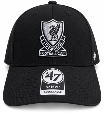 Official Liverpool FC ’47 MVP Black Cap – Retro Crest Adjustable LFC Hat