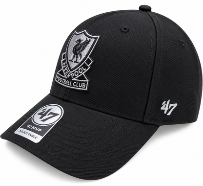 Official Liverpool FC ’47 MVP Black Cap – Retro Crest Adjustable LFC Hat
