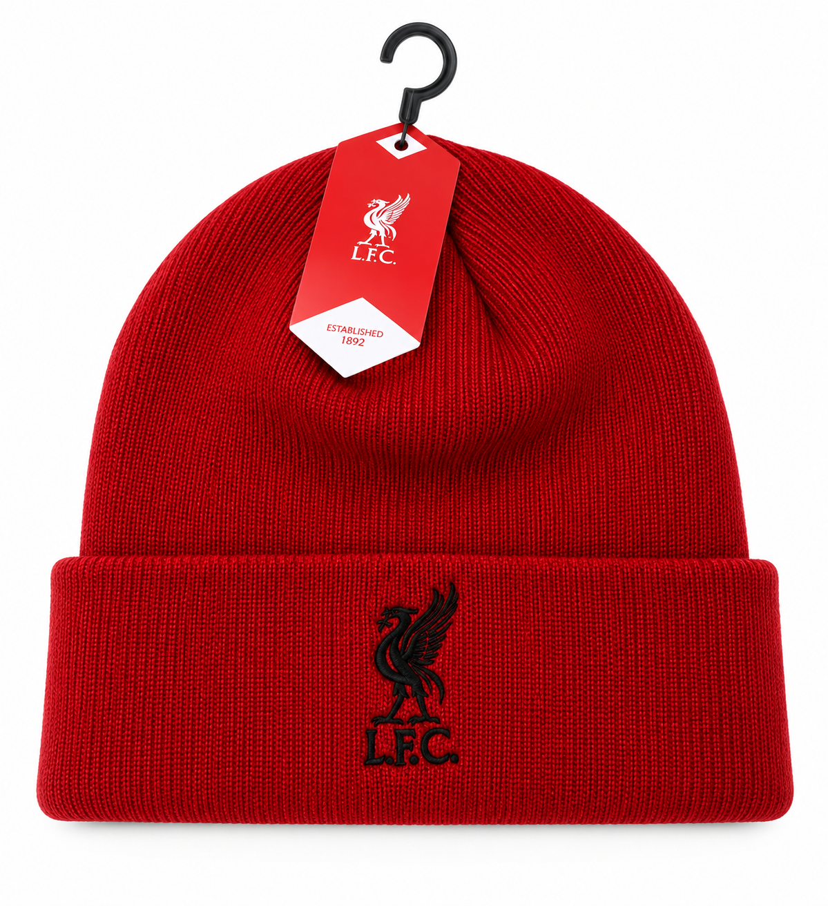 Official Liverpool FC Red Beanie Hat – Embroidered Liver Bird Crest