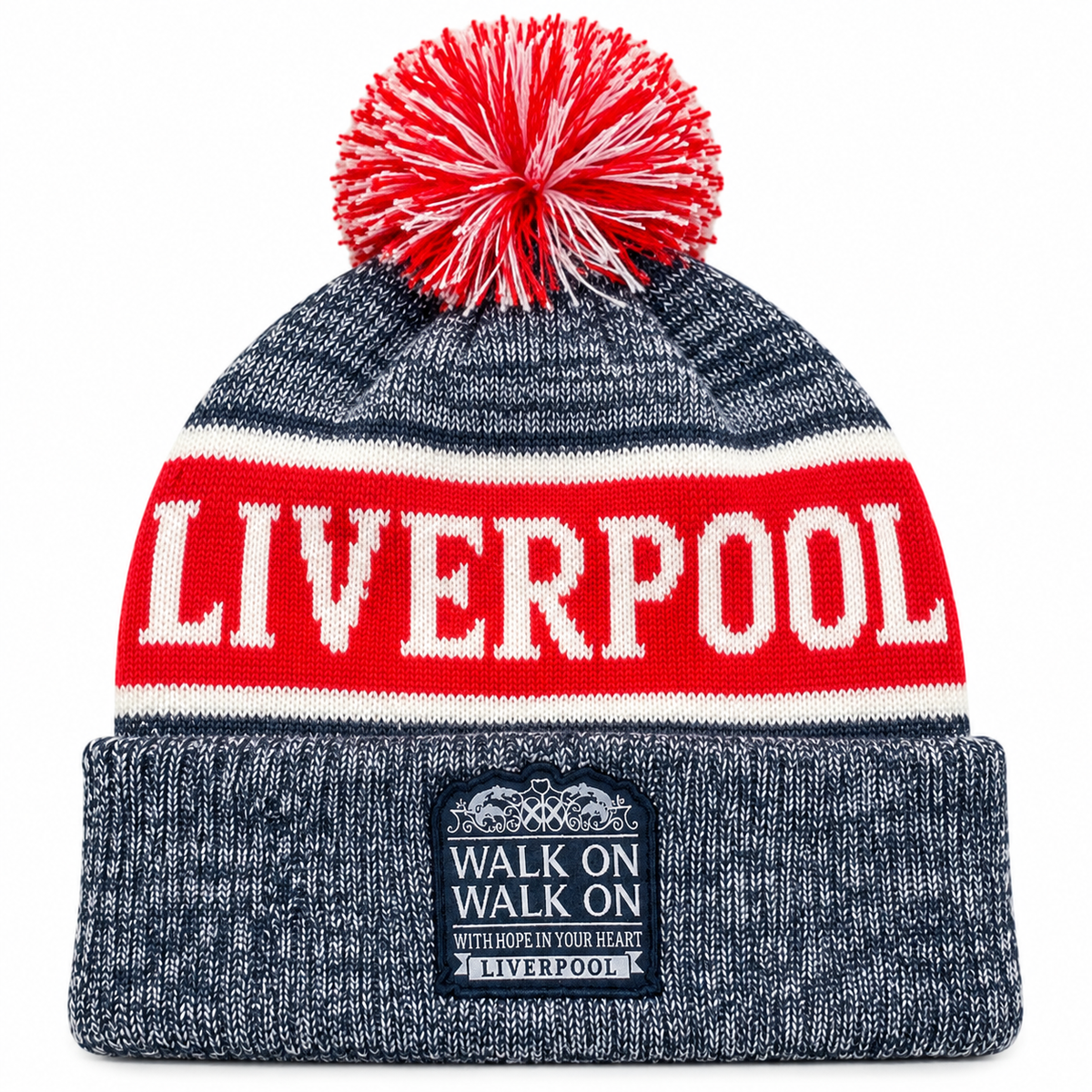 Liverpool-Inspired “Walk On” Bobble Hat – YNWA Winter Beanie