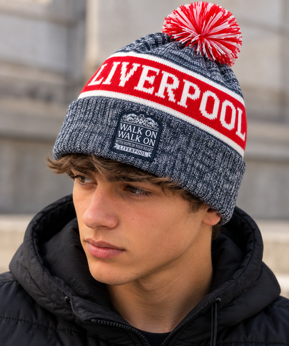 Liverpool-Inspired “Walk On” Bobble Hat – YNWA Winter Beanie
