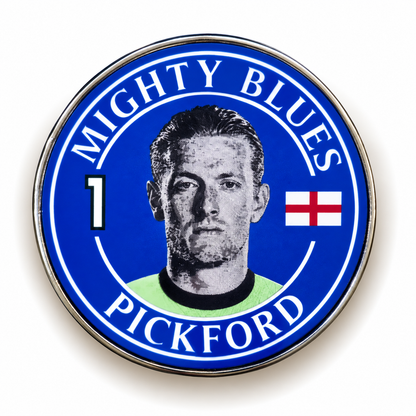 Jordan Pickford No. 1 Mighty Blues Everton-Inspired Magnet – 5 cm
