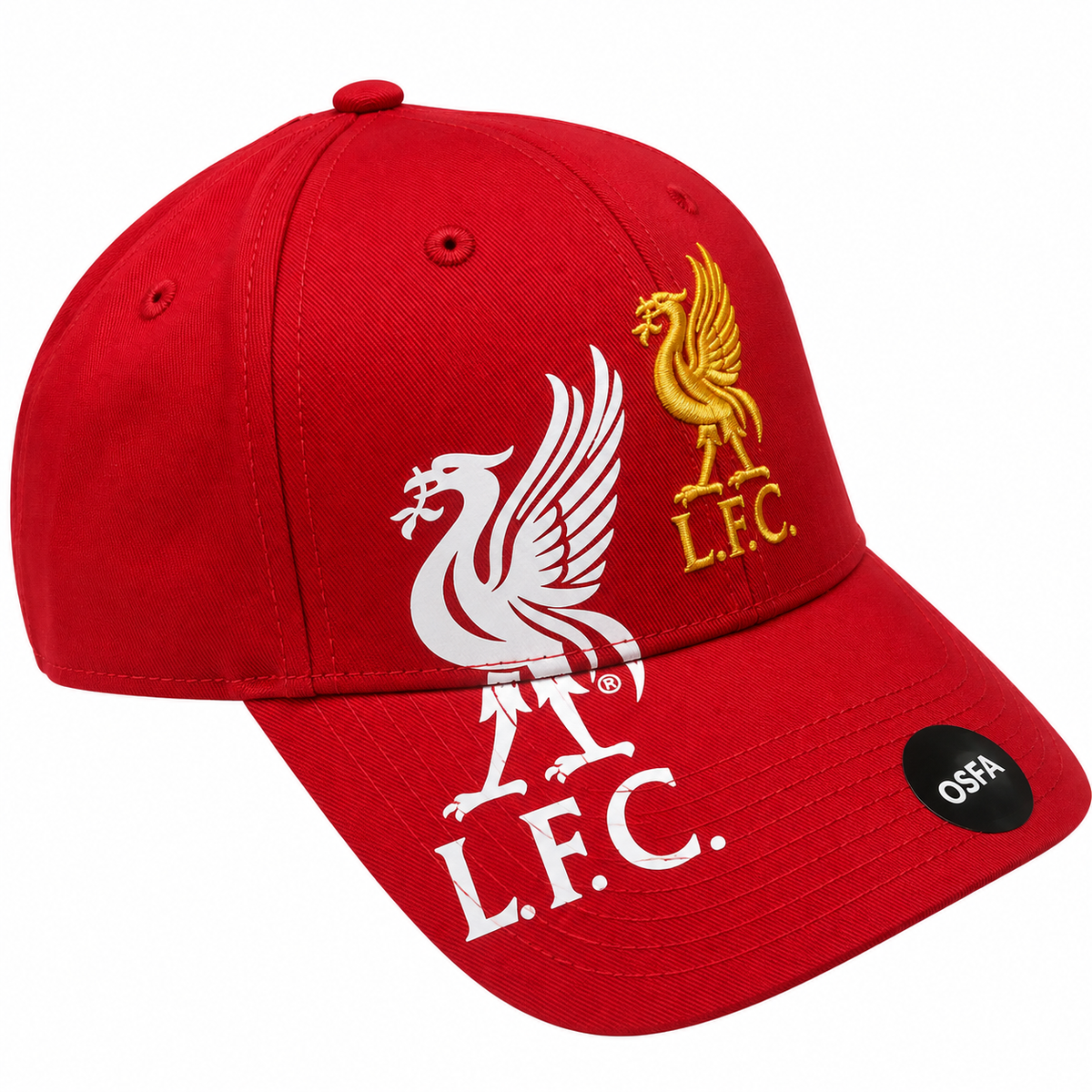 Official Liverpool FC Red Baseball Cap – Gold & White Dual Crest