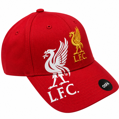 Official Liverpool FC Red Baseball Cap – Gold & White Dual Crest