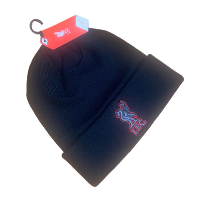 Liverpool FC Black Beanie Hat | Official LFC Knit Hat with Embroidered Crest