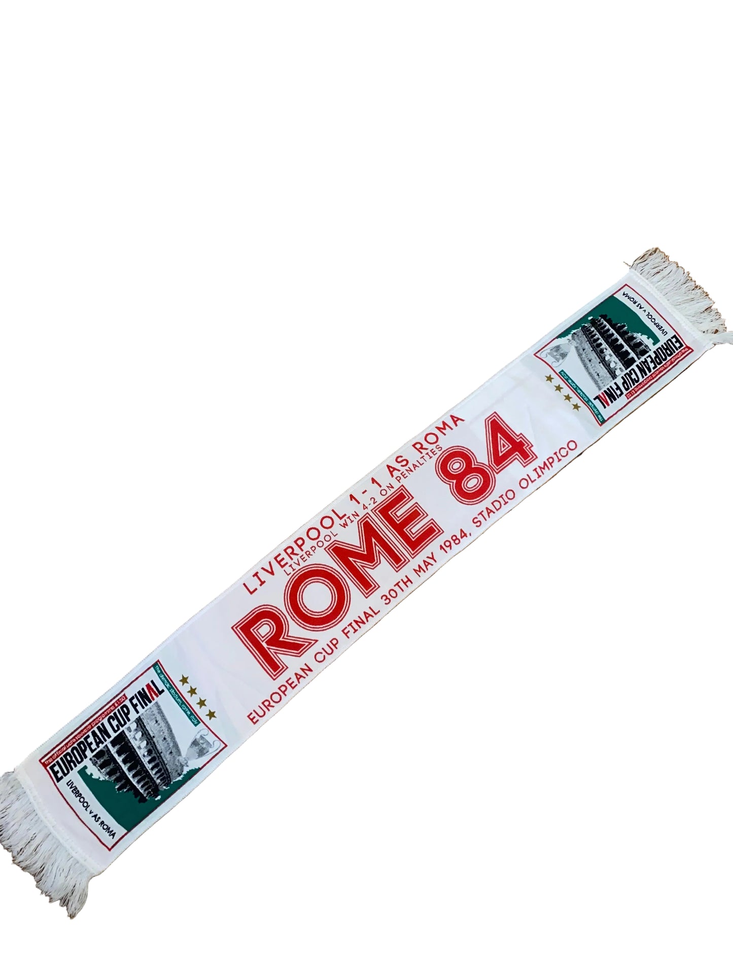 Liverpool Rome 84 Scarf – European Cup Final 1984 Liverpool vs AS Roma Retro Football Scarf