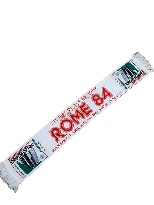 Liverpool Rome 84 Scarf – European Cup Final 1984 Liverpool vs AS Roma Retro Football Scarf