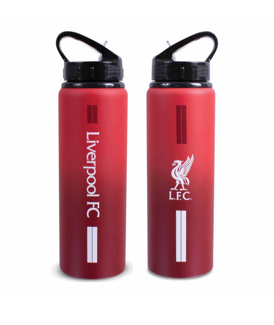Liverpool FC Fade Aluminium Water Bottle 750ml – Official LFC Red Gradient Drinks Bottle with Liverbird Crest