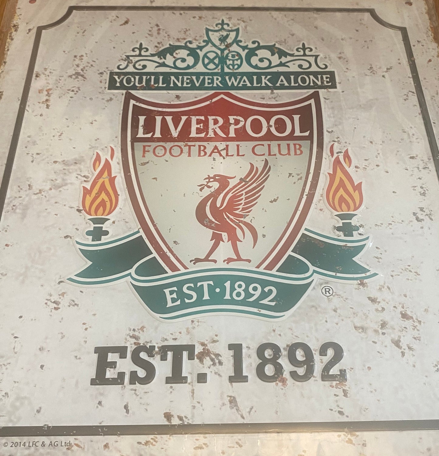Liverpool FC Nostalgia Logo Metal Sign | Est. 1892 Vintage Design
