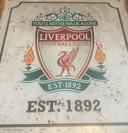 Liverpool FC Nostalgia Logo Metal Sign | Est. 1892 Vintage Design