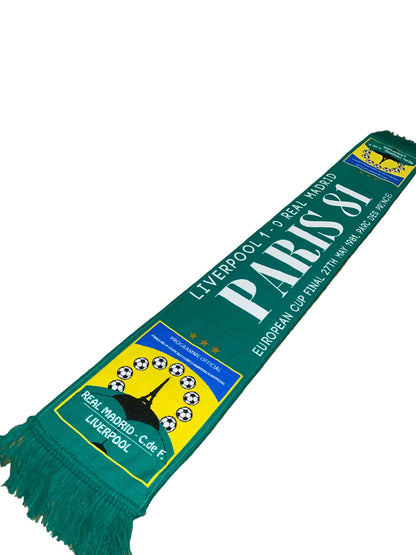 Liverpool Paris 81 Scarf – European Cup Final 1981 Liverpool vs Real Madrid Retro Football Scarf