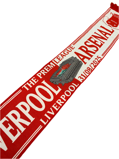 Liverpool FC vs Arsenal Scarf – Premier League Matchday 31/08/2025 –Souvenir Fan Scarf
