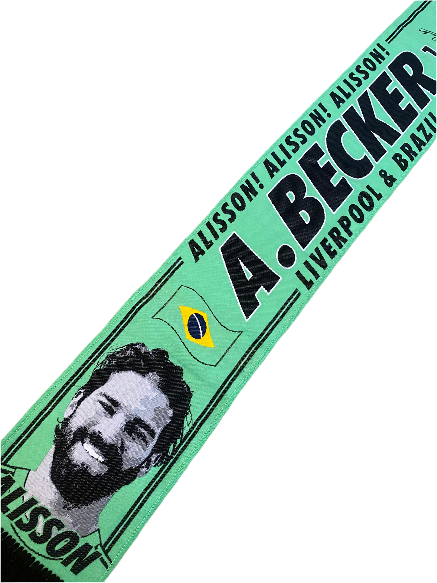 Liverpool FC Alisson Becker HD Scarf – Bright Green Goalkeeper Edition (Brazil & LFC Supporters)