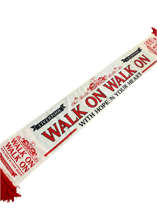 Liverpool FC Scarf – 2025/26 Away Kit Inspired Cream, Black & Red – HD Quality Supporters Football Scarf