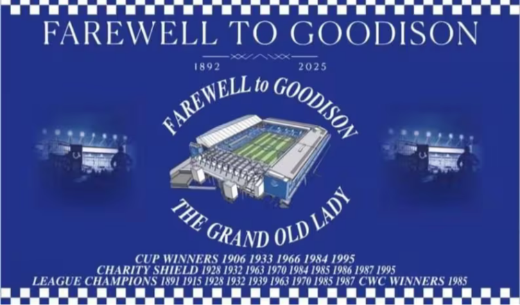 EVERTON FC FAREWELL TO GOODISON FLAG 5’3